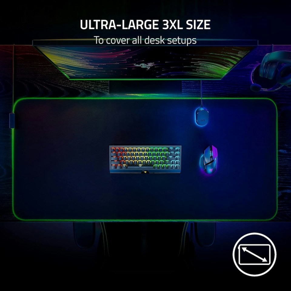 image 1 of Razer Goliathus Chroma 3XL Black Soft Gaming Mouse Mat with Razer Chroma RGB | Black