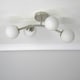 image 1 of ValueLights Jas Brushed Chrome 4 Way Ceiling Light with Opal White Frosted Glass Globe Shades