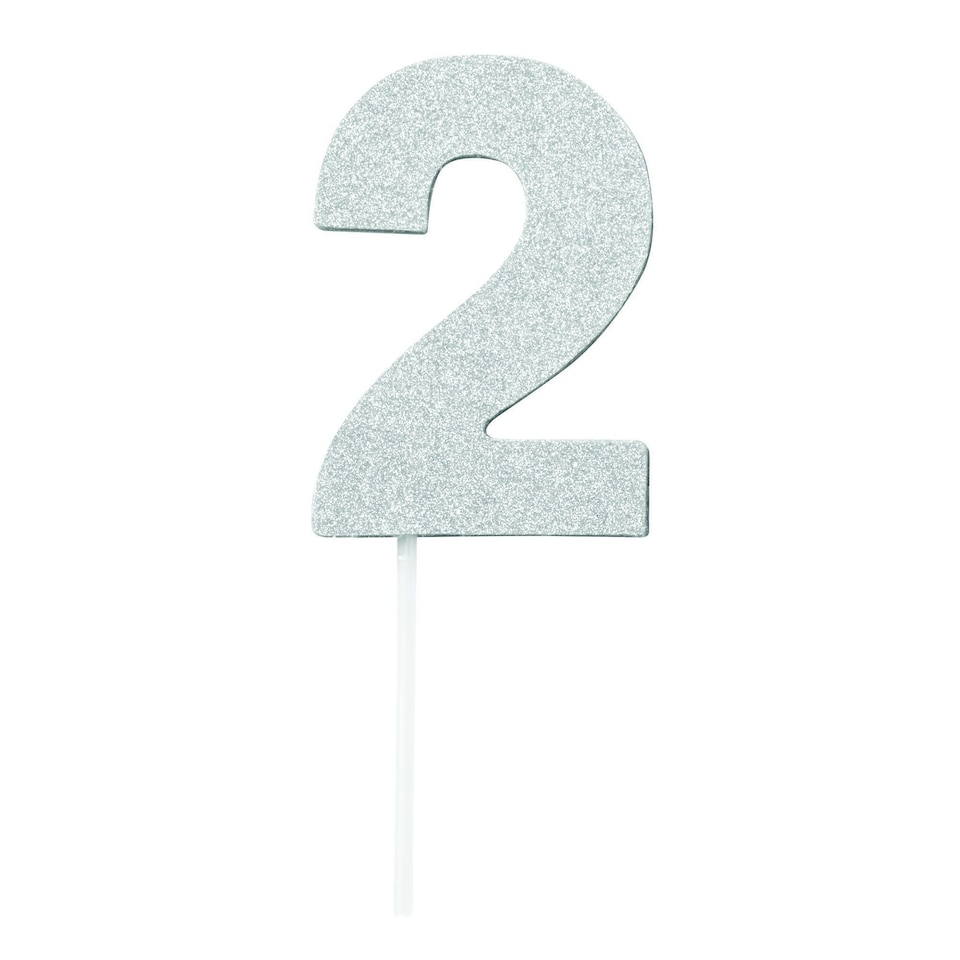 image 1 of Bristol Novelty Diamond Number Cake Topper - Silver - 5 Silver