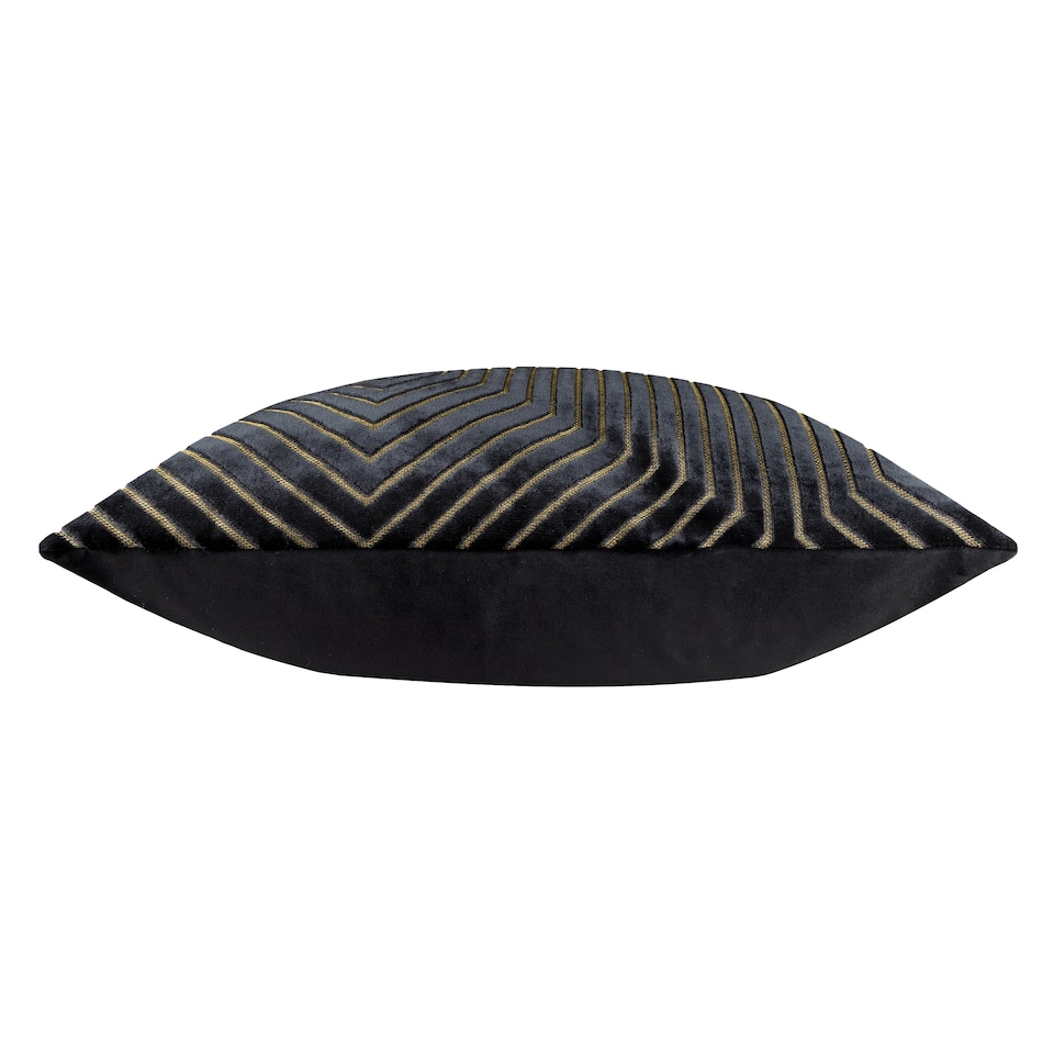 image 1 of Paoletti Evoke Cut Velvet Cushion | Black | Black | 55 x 55cm | 1