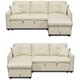 image 5 of Milano 3 Seater L Shape Pullout Sofa Bed with Deep Storage Compartment & Reversible Chaise Cream | Beige