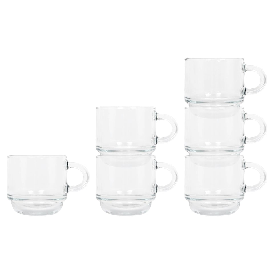 image 1 of LAV Cozy Stacking Glass Espresso Cups - 90ml - Pack of 6 Clear