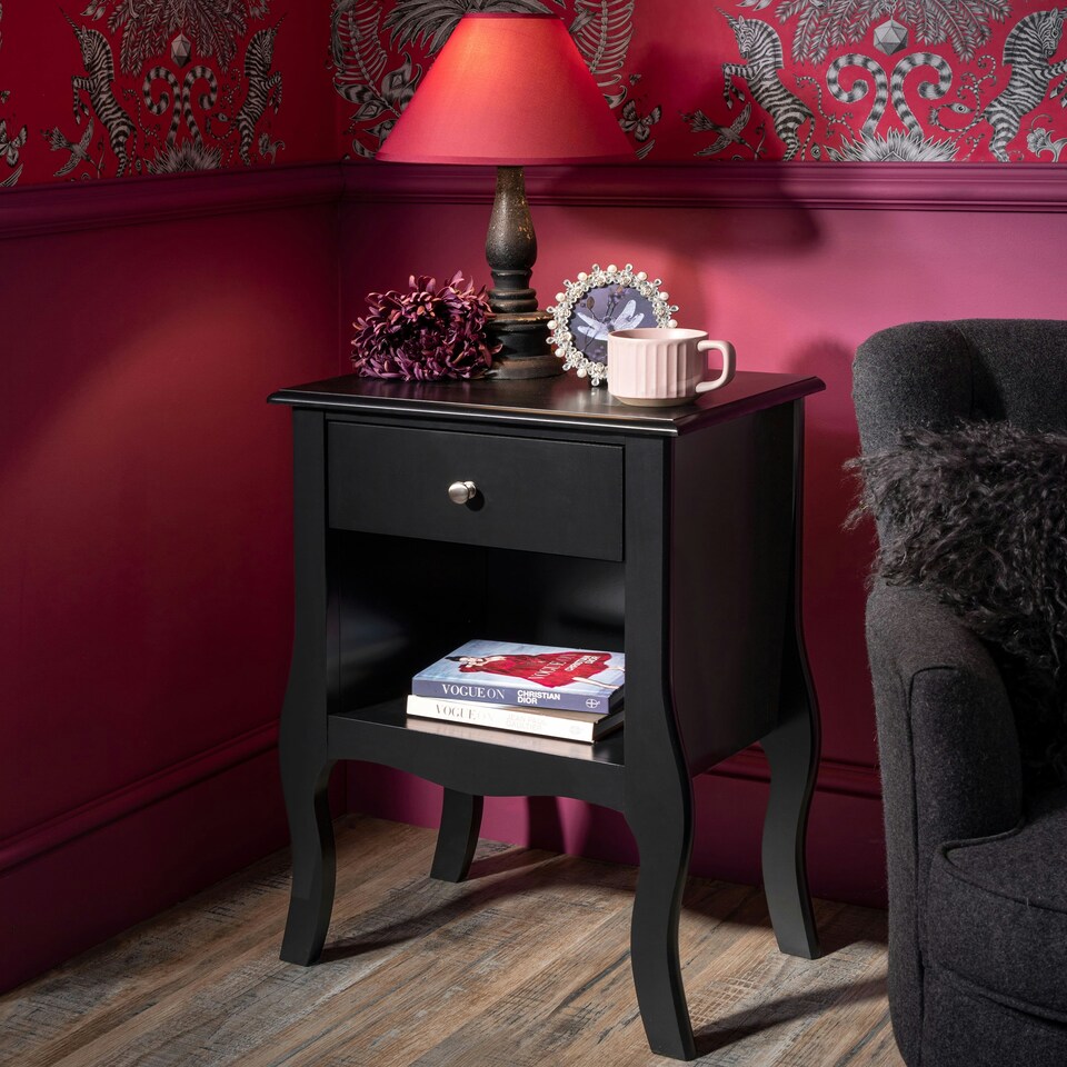 image 1 of Camille Bedside Table 1 Drawer in Classic White