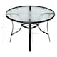 image 5 of Outsunny 106cm Round Garden Dining Table with Parasol Hole Glass Top