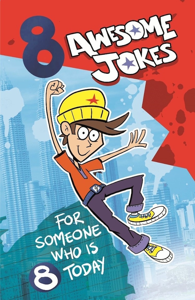 8th Birthday Card For Girls And Boys With 8 Awesome Jokes