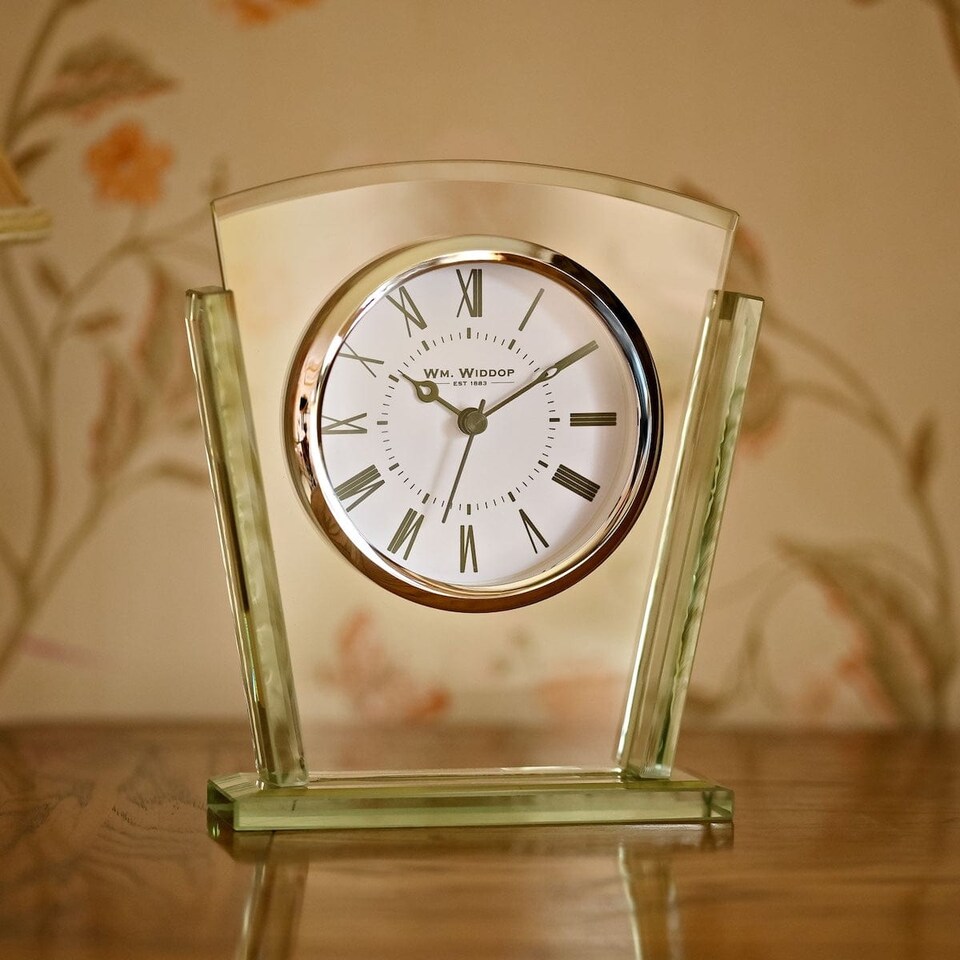 image 1 of Widdop Gifts Layered Glass Mantel Clock