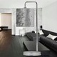 image 8 of First Choice Lighting Set of 2 Chrome Arched Table Lamps with Grey Crushed Velvet Shades Chrome | Grey