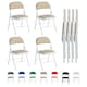 image 1 of Set of 4 Folding Dining Chairs Metal Frame Padded Seats