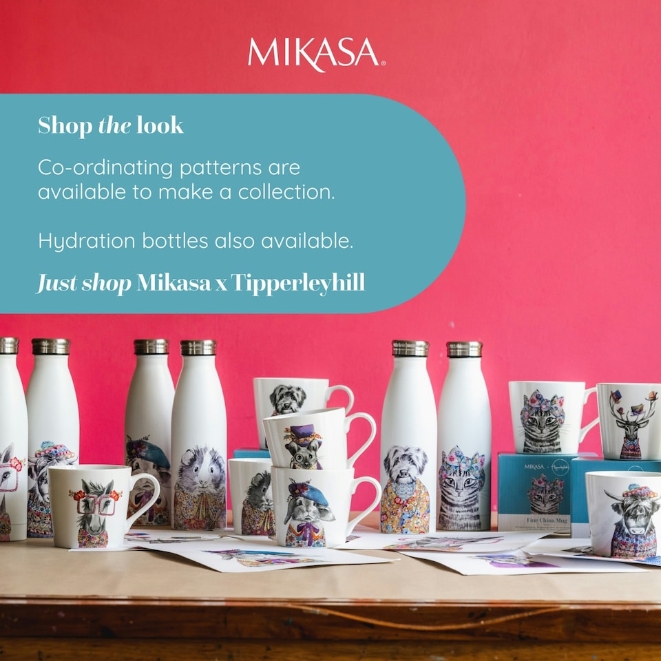 image 1 of Mikasa x Tipperleyhill Stag Print Porcelain Mug, 380ml | White