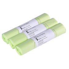 The Caddy Company 5 Litre Tie Handle Compostable Food Waste Bin Bags - 3 Rolls