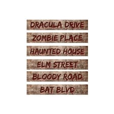 Halloween Street PVC Party Sign Decorations 60cm x 10cm - Pack of 6