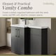 image 4 of Balterley Left-Hand Bathroom Vanity and WC Unit Combination with Basin, with Handles | Grey | Gloss Grey