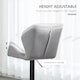 image 5 of HOMCOM Bar Stools Set Of 2, Luxurious Velvet-Touch Barstools with Metal Frame Footrest Round Base Triangle Indenting Moulded Seat Adjustable Height Swivel Grey