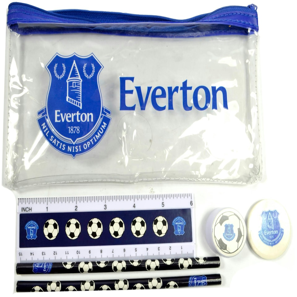 image 1 of Everton Clear Pencil Case Stationery Set - One Size - Stationery and Partyware - FBSSTAEV007 N/A