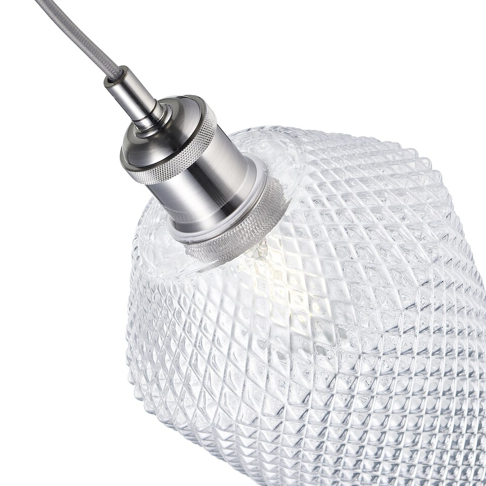 image 1 of Modern and Compact Diamond Design Clear Glass Pendant Lamp Shade - 17cm x 17cm | Clear