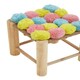 image 3 of Interiors by Premier West Village Pink Blue And Yellow Pom Pom Stool