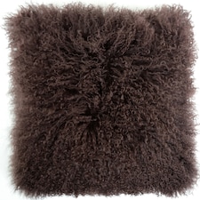 SNUGRUGS Mongolian Sheepskin Cushion - Large Square - 60cm x 60cm | Brown | 60 x 60cm