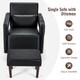 image 10 of COSTWAY Modern Accent Sofa Chair with Ottoman Upholstered Black Black