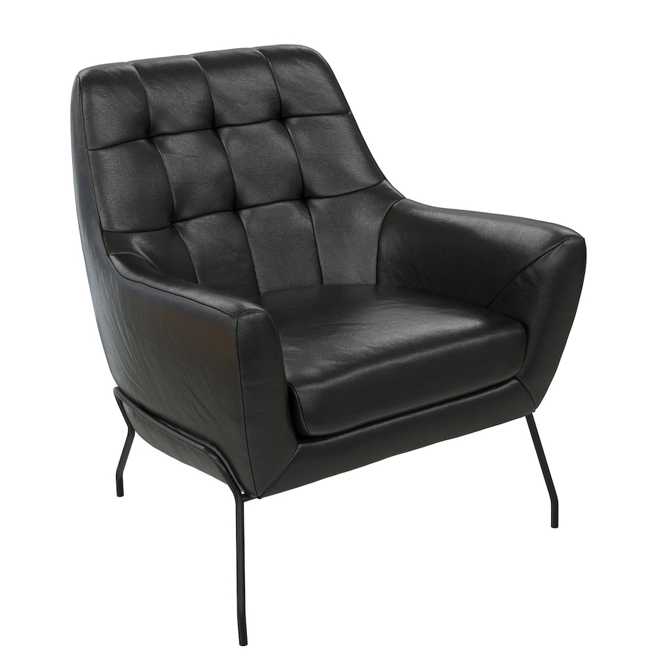 image 1 of Brayden Accent Chair Black Faux Leather