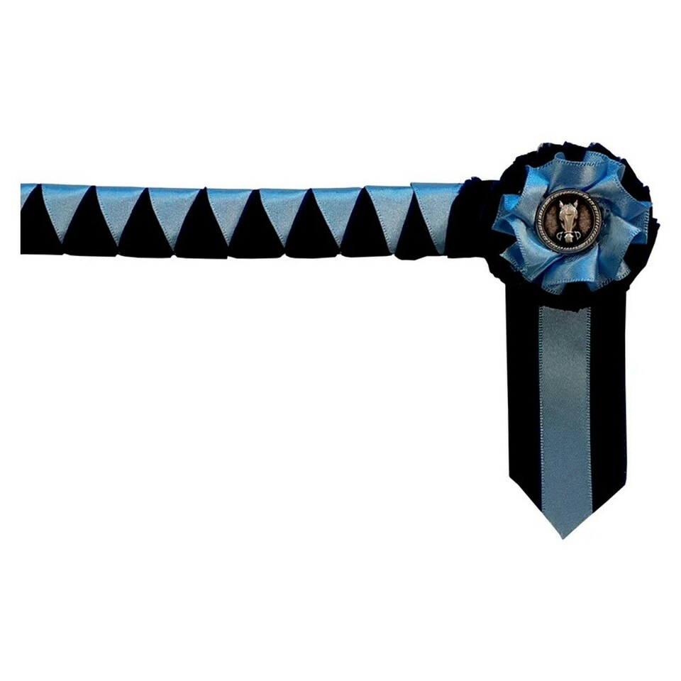 ShowQuest Goodwood Leather Horse Browband - Blue - Pony