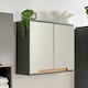 image 3 of Bathroom Cabinet Wall Mounted Mirrored Vanity Storage Organiser Grey