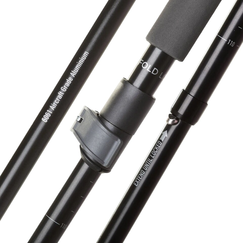 image 1 of Fold Lock Single Pole Adjustable LeverLock Hiking Walking Trekking Outdoor | Black | Black | One Size | 1