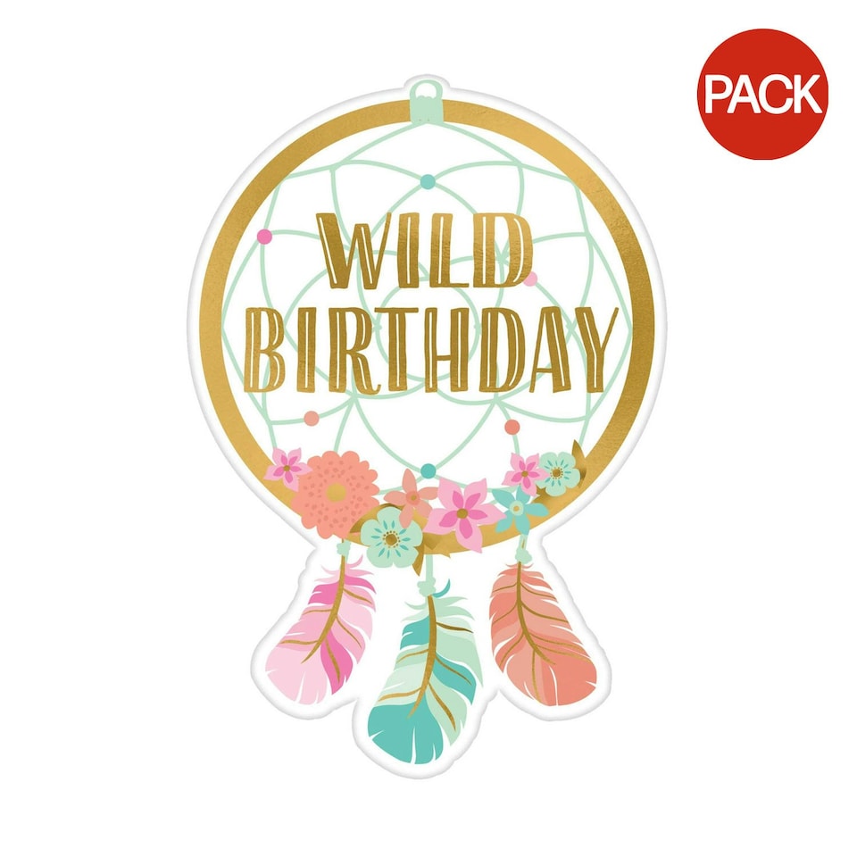 Amscan Boho 1st Birthday Invitations (Pack of 8) - Multicoloured - One Size