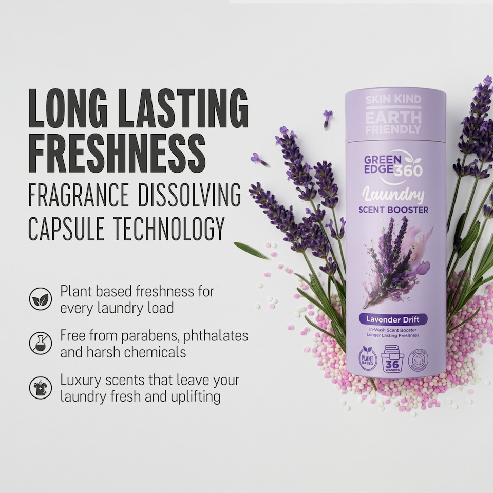 image 1 of Green Edge 360 Lavender Drift Long 750g Lasting in Wash Scent Booster Beads Premium Natural Laundry Perfume