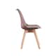 image 3 of Set of 4 Scandinavian Dining Chairs with Leather Cushions Solid Wood Legs | Brown