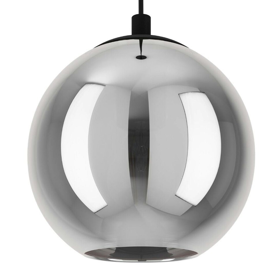 image 1 of Aleksander 3 Light Black & Smoked Glass Pendant Ceiling Light