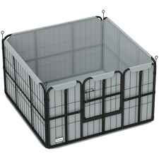 PawHut Whelping Box w/ Washable Whelping Pad, Wind-Resistant Cloth, Black 