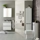 image 2 of Bathroom 2-Drawer Wall Hung Vanity Unit with Basin 600mm Wide - White - (Urban) - Brassware Not Included | White | White | 1