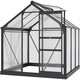 image 1 of Outsunny 6x6ft Walk-In Polycarbonate Greenhouse Plant Grow Galvanized