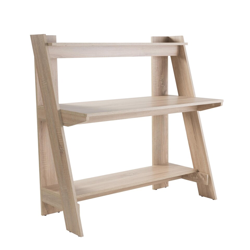 image 1 of Arizona Desk with 2 Shelves in Light Oak Look
