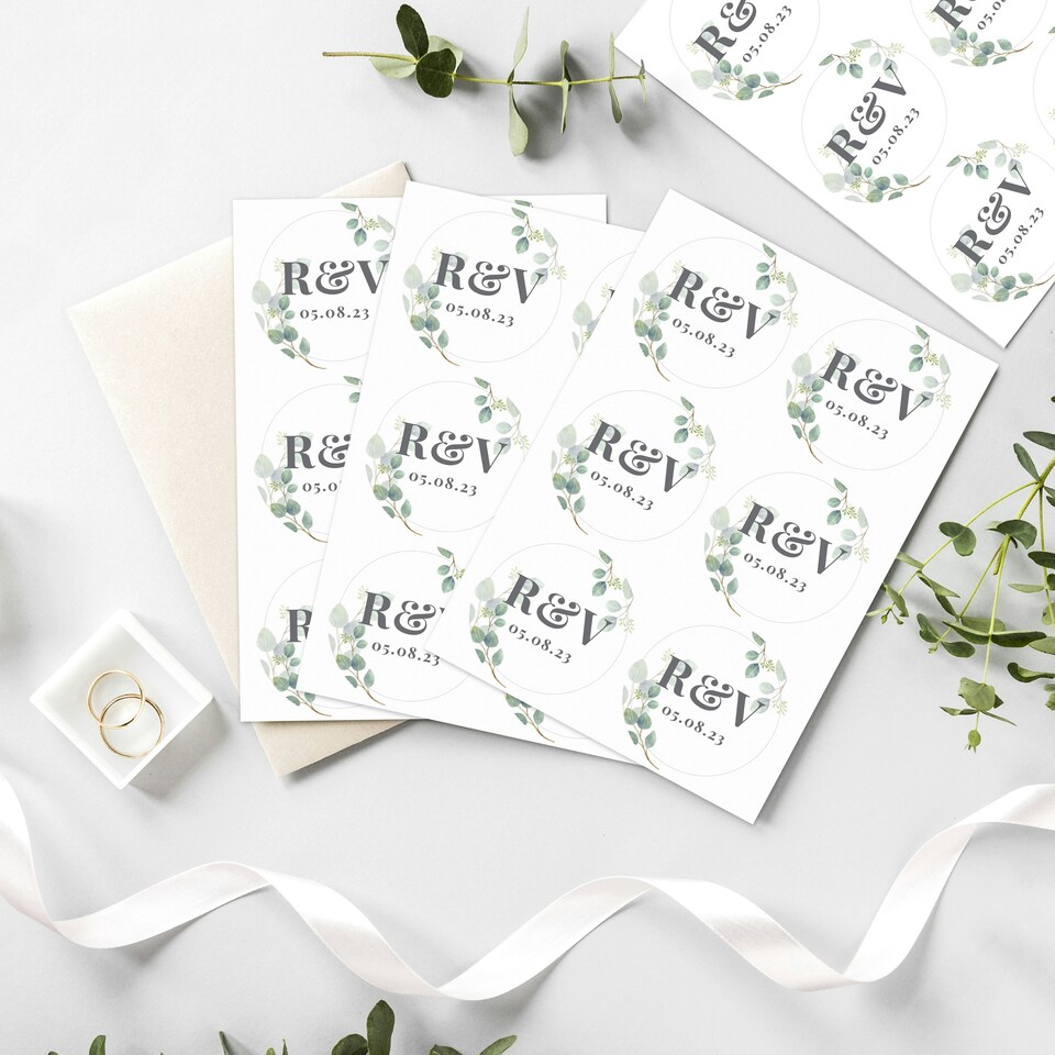 image 1 of Personalised Botanical Initial Sticker Set