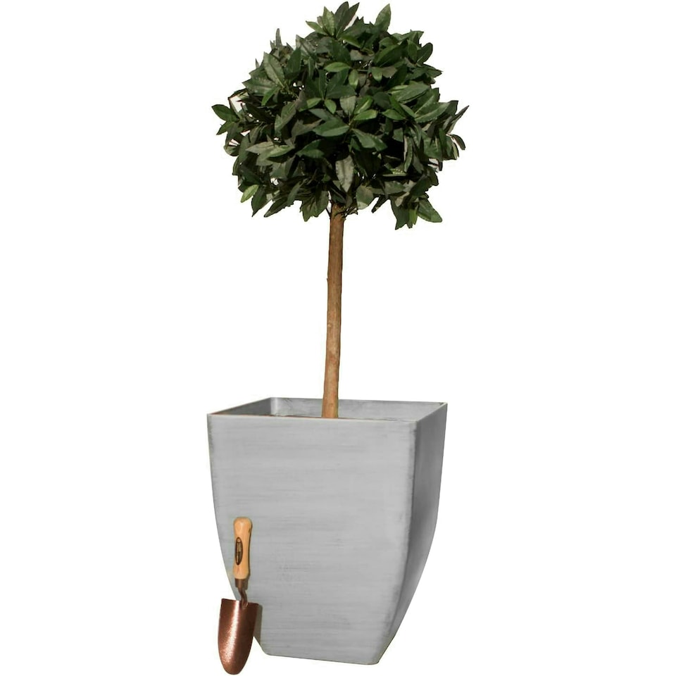 image 1 of Primrose Stone Effect Resin Indoor Outdoor Planter Plant Pot in White 52cm