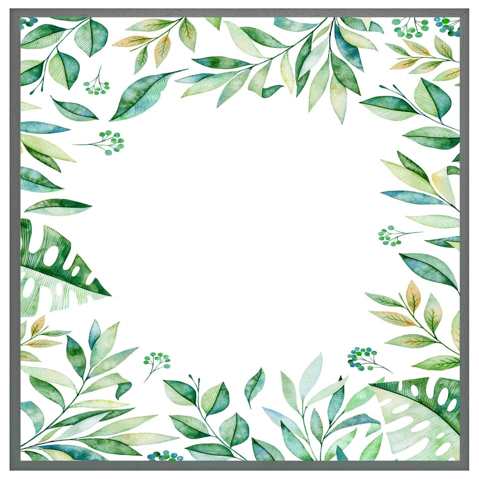 image 1 of Light botanical leaves (Picture Frame) White | M
