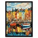 image 1 of Harbour Boats Edinburgh Port Leith Scotland Black Framed Wall Art Print A4