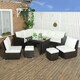 image 10 of Outsunny 10-Seater Sofa Sectional w/ Cushioned Seat, Footstools and Glass Table