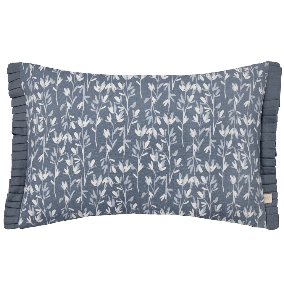 image 1 of Wylder Belle Cotton Cushion, French Blue, 30 x 50cm