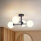 image 2 of ValueLights Darla Navy Opaque Globe Bathroom Ceiling Light & Bulbs | Blue