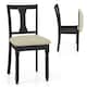 image 1 of COSTWAY Set of 2 Wooden Dining Chairs Kitchen Accent Chair Black