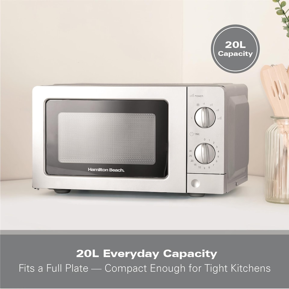 image 1 of Hamilton Beach 20L Standard Silver Microwave