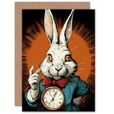 Alice in Wonderland White Rabbit I'm Late Art Card