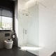 image 3 of Balterley Hollinsclough Contemporary Bathroom 8mm Glass Wetroom Screen with Arms & Feet, Chrome Finish, 1950 x 1398 x 14mm