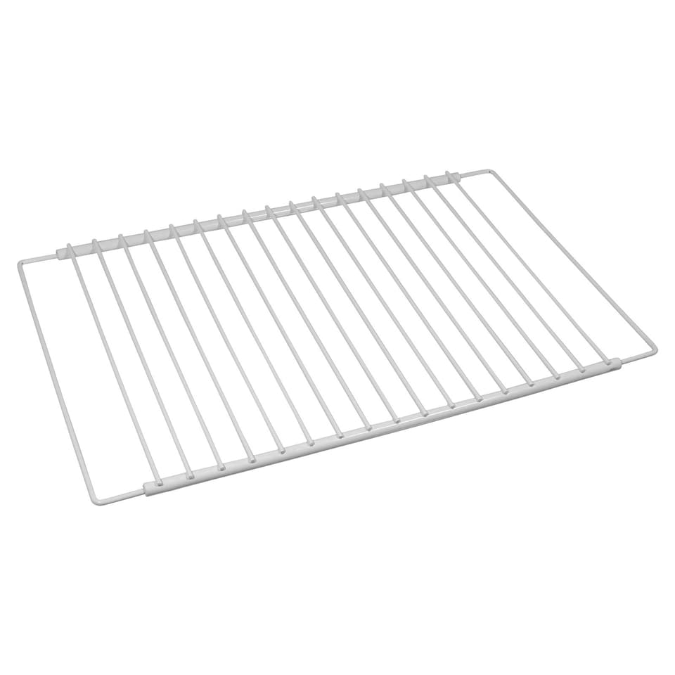 image 1 of SPARES2GO Universal Large Fridge Freezer Shelf Adjustable White Plastic Coated Extendable (Pack of 2 Shelves) White