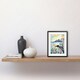 image 2 of Coastal Island Wildlife Folk Art Watercolour Painting 9x7" Black Framed Wall Art Print