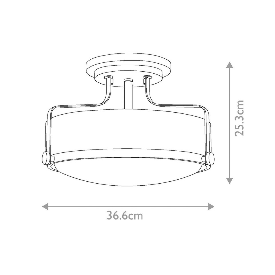 image 1 of Harper 3 Light Bowl Semi Flush Ceiling Light, Polished Chrome