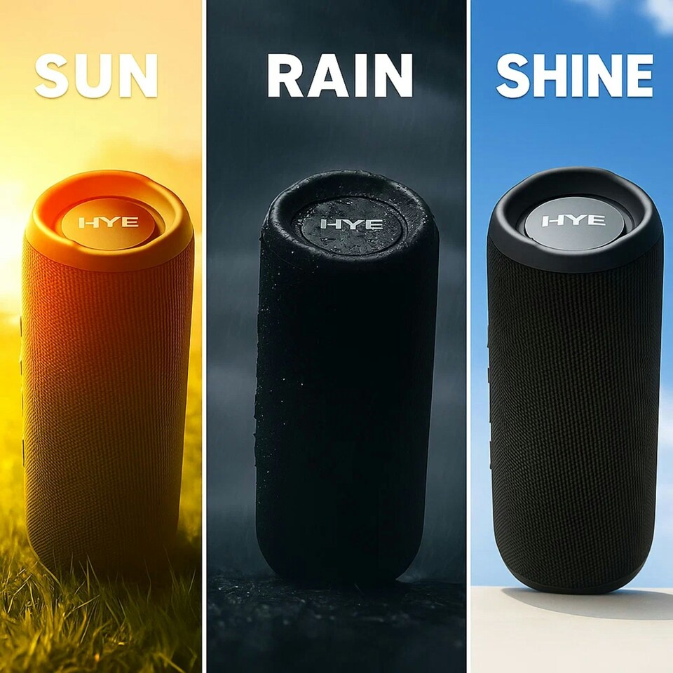 image 1 of HYE 40W Portable Bluetooth Speaker IPX6 Waterproof 10Hr Battery Life - Black PS20