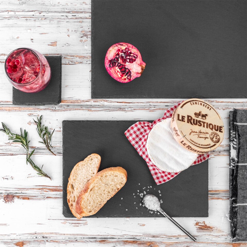 image 1 of Argon Tableware Square Slate Coasters - 10cm - Pack of 6